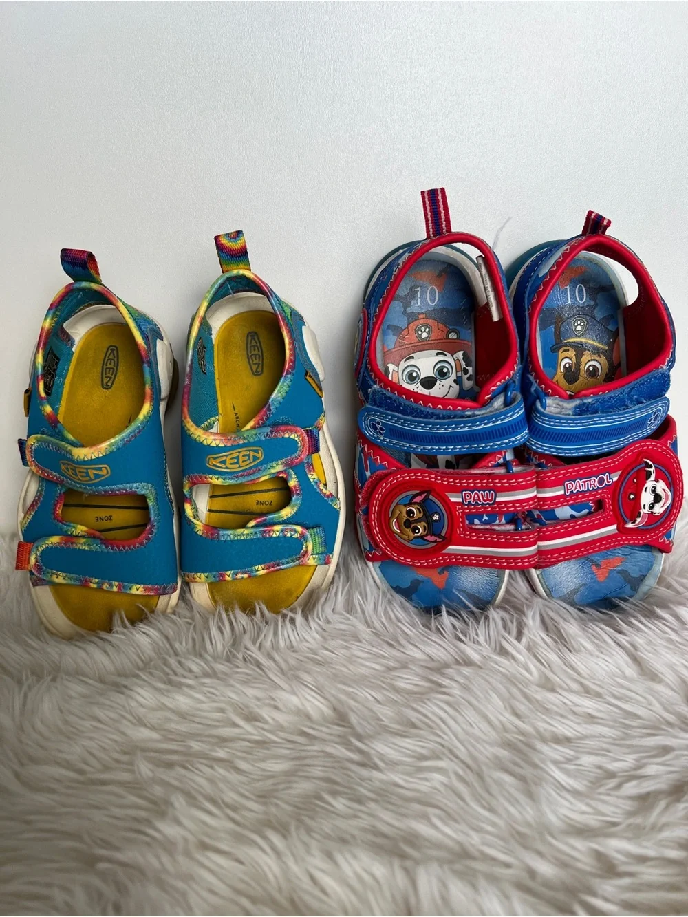 Toddler shoe bundles 2 pairs: Keen Sandals size 9, Paw Patrol sandals – size 10